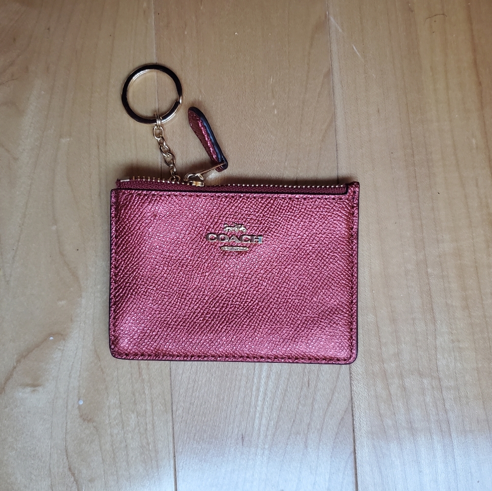 COACH red coin purse